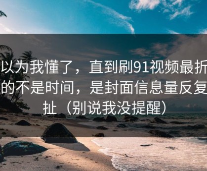 我以为我懂了，直到刷91视频最折磨人的不是时间，是封面信息量反复拉扯（别说我没提醒）