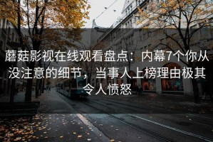 蘑菇影视在线观看盘点：内幕7个你从没注意的细节，当事人上榜理由极其令人愤怒