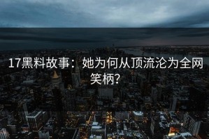 17黑料故事：她为何从顶流沦为全网笑柄？