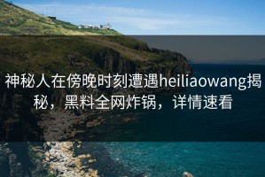 神秘人在傍晚时刻遭遇heiliaowang揭秘，黑料全网炸锅，详情速看