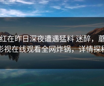 网红在昨日深夜遭遇猛料 迷醉，蘑菇影视在线观看全网炸锅，详情探秘