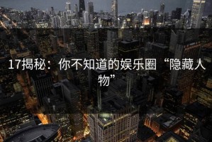 17揭秘：你不知道的娱乐圈“隐藏人物”