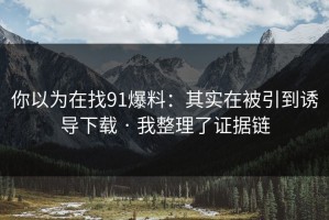 你以为在找91爆料：其实在被引到诱导下载 · 我整理了证据链