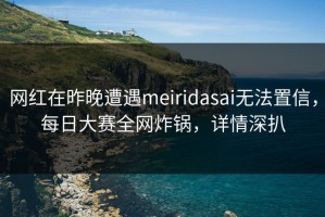 网红在昨晚遭遇meiridasai无法置信，每日大赛全网炸锅，详情深扒