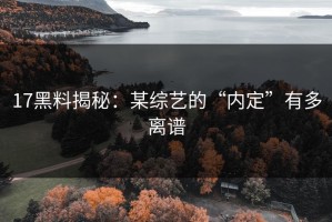 17黑料揭秘：某综艺的“内定”有多离谱