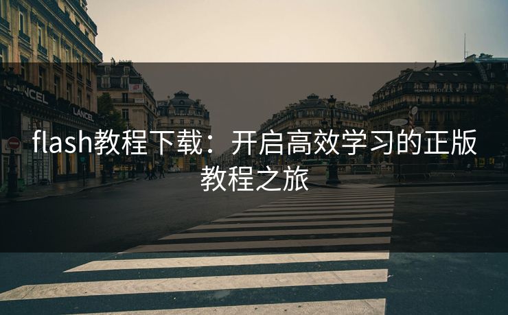 flash教程下载：开启高效学习的正版教程之旅